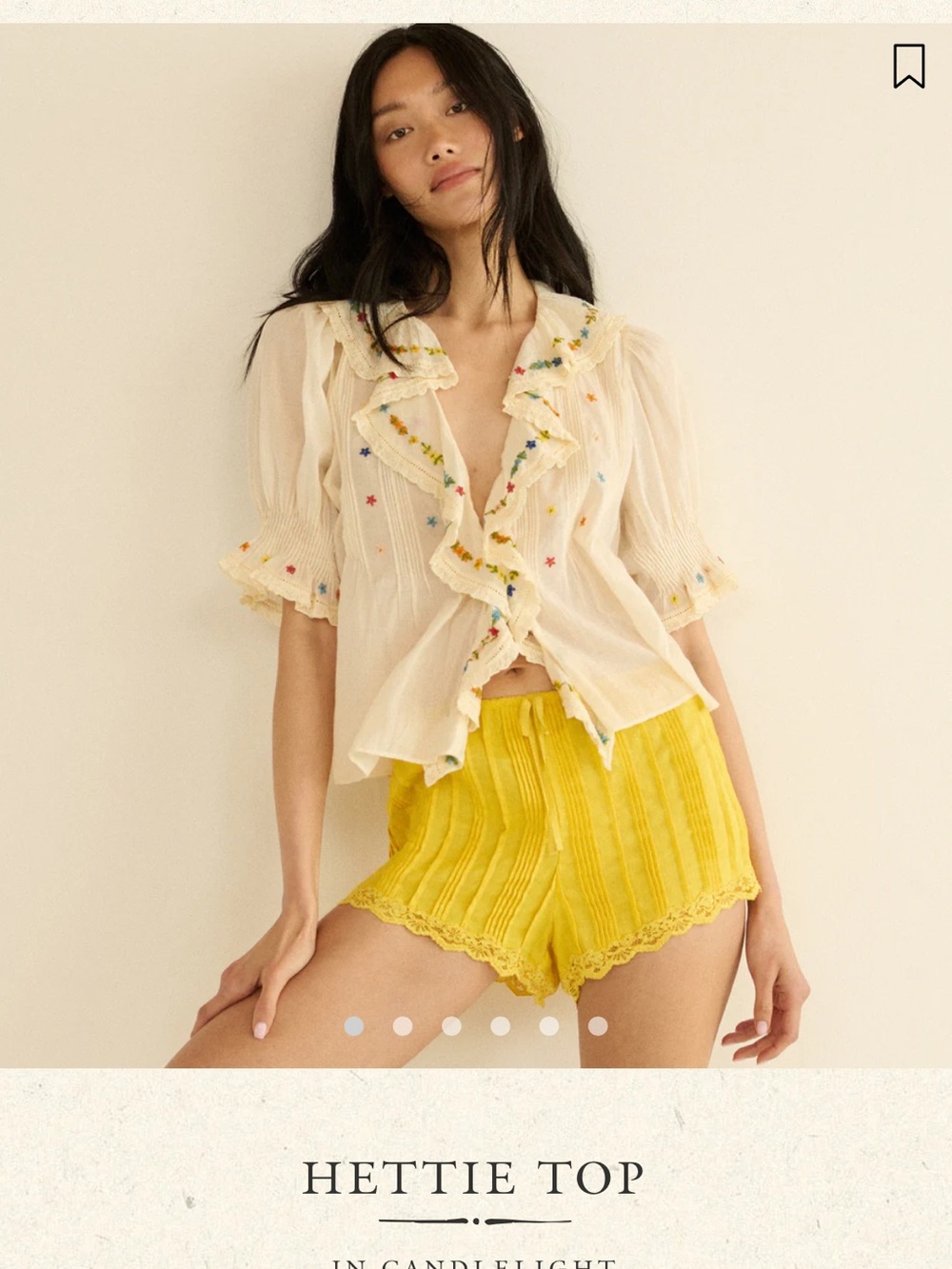 NWOT Doen Hettie Top — in Candlelight